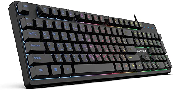 داتا زون 4 في 1 ، لوحة مفاتيح ميكانيكية مع ماوس بإضاءة خلفية ملونة RGB، سماعة ستيريو للالعاب ، ماوس باد GK-500