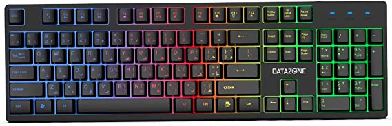 داتا زون 4 في 1 ، لوحة مفاتيح ميكانيكية مع ماوس بإضاءة خلفية ملونة RGB، سماعة ستيريو للالعاب ، ماوس باد GK-500