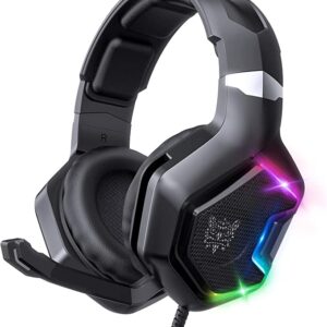 سماعات رأس K10 Pro للألعاب من ONIKUMA باضاءة LED‏ بخاصية RGB‏، بلون أسود