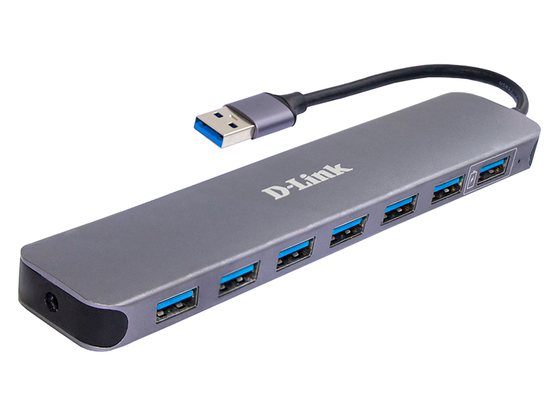 7 منافذ USB 3.0 Hub من دي لينك (منفذ واحد مع دعم الشحن السريع-DUB-1370