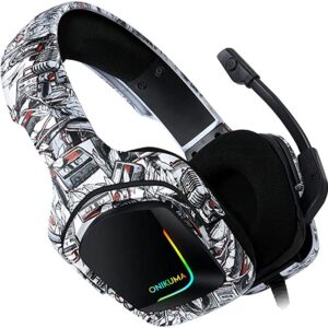 سماعات رأس K20 للألعاب RGB من ONIKUMA بلون أبيض